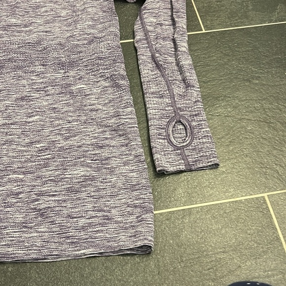 Purple with white, Lululemon long sleeve top - Picture 5 of 11